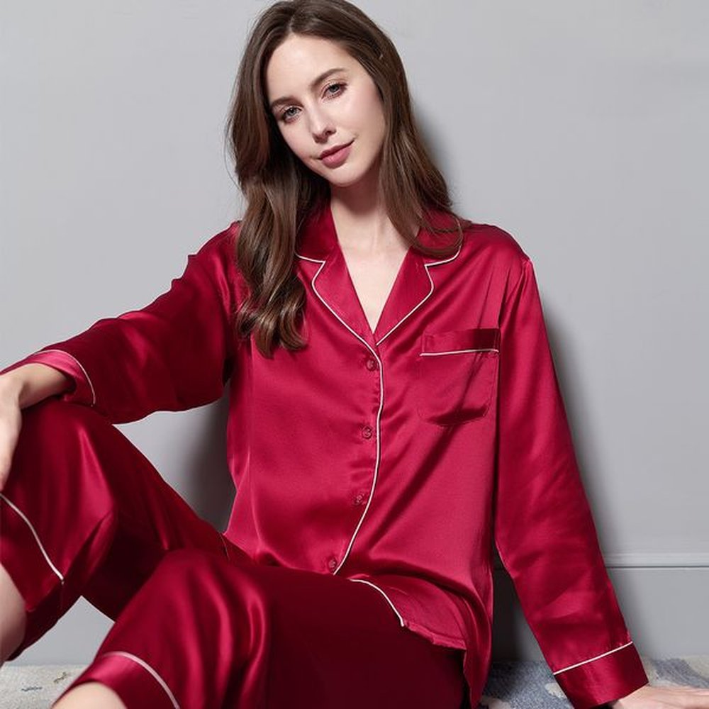 classy sleepwear collection soft silk pajama ensemble with nightgown and