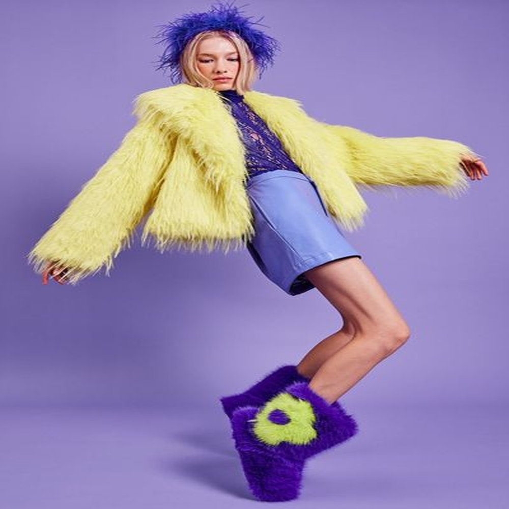 clothing hand cut mongolian fur knitted jacket