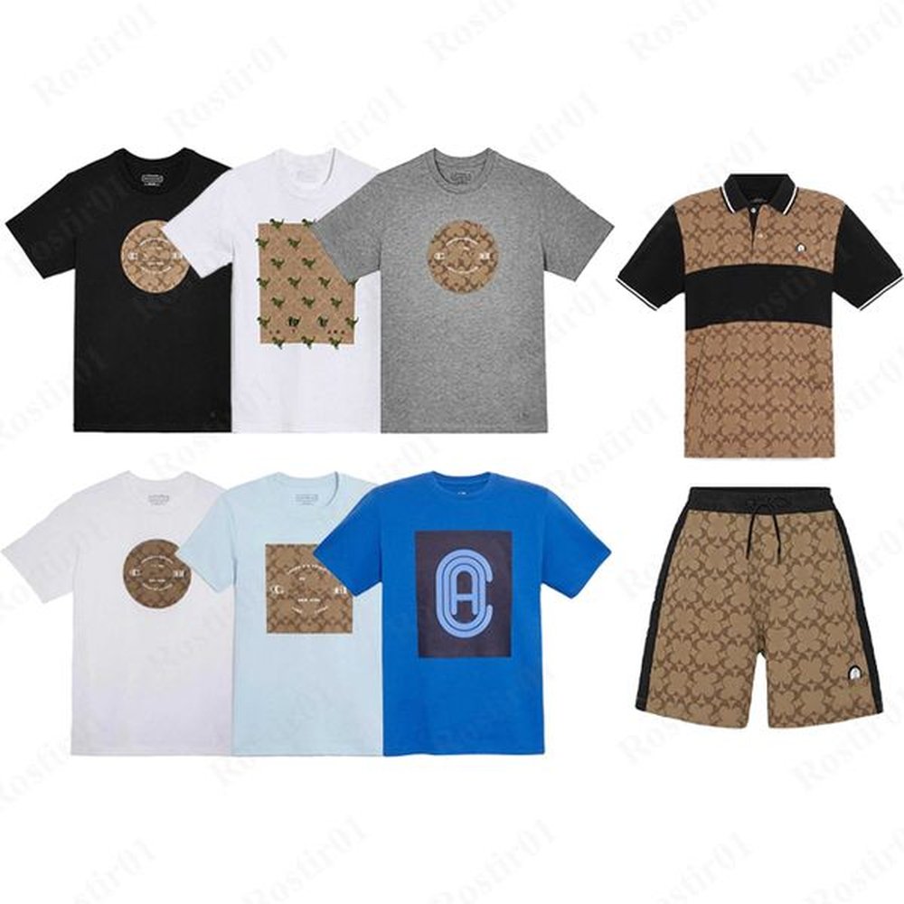 Coachness Designer Fashion Classic shirt vintage Letter printing mens women High quality couple t shirt summer cotton luxury versatile Loose