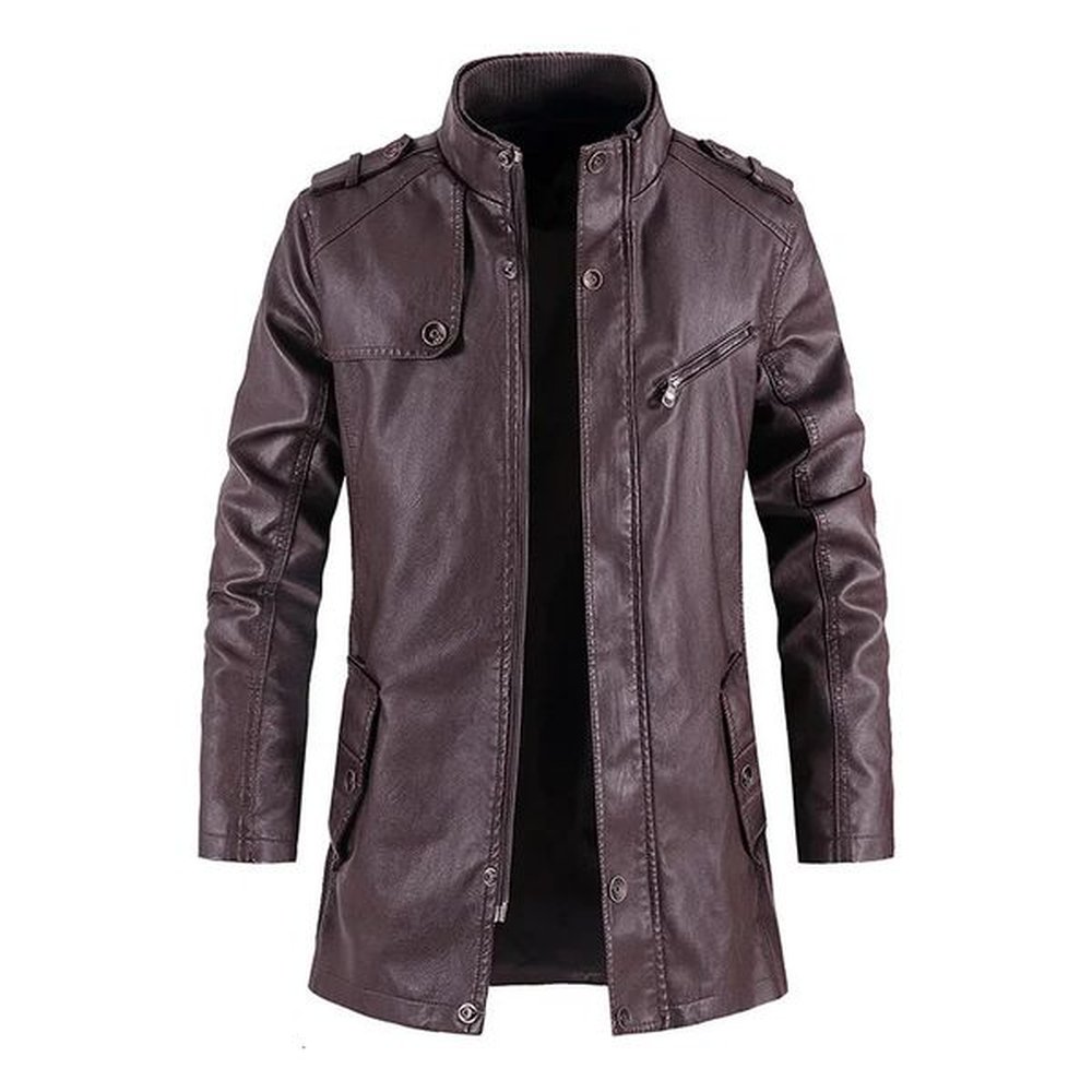 Coat Long Outwear Fashion Warm Casual Vintage Clothing Men Biker Jackets Mens Slim Thick Fleece Winter Leather Jacket 250115