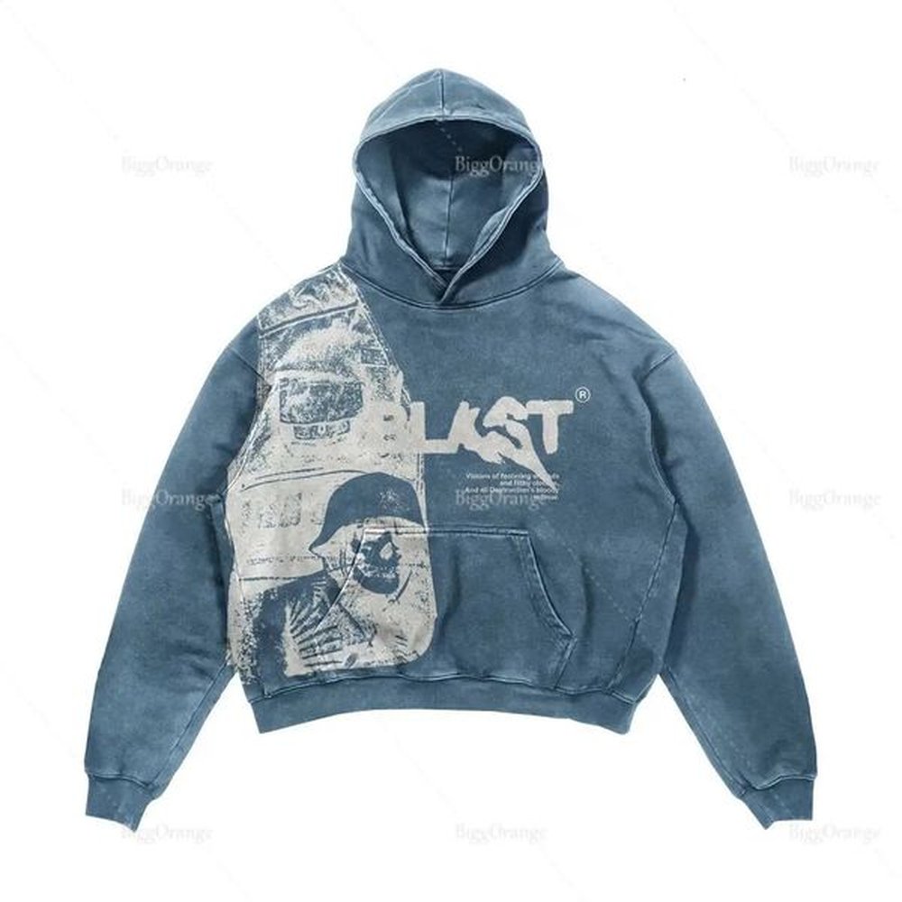 2024 Coats Streetwear Gothic Casual Alphabet Blast Print Pattern Men Clothing Skull Fashion Hoodie Men Harajuku Retro Y2K Hoodie 241031