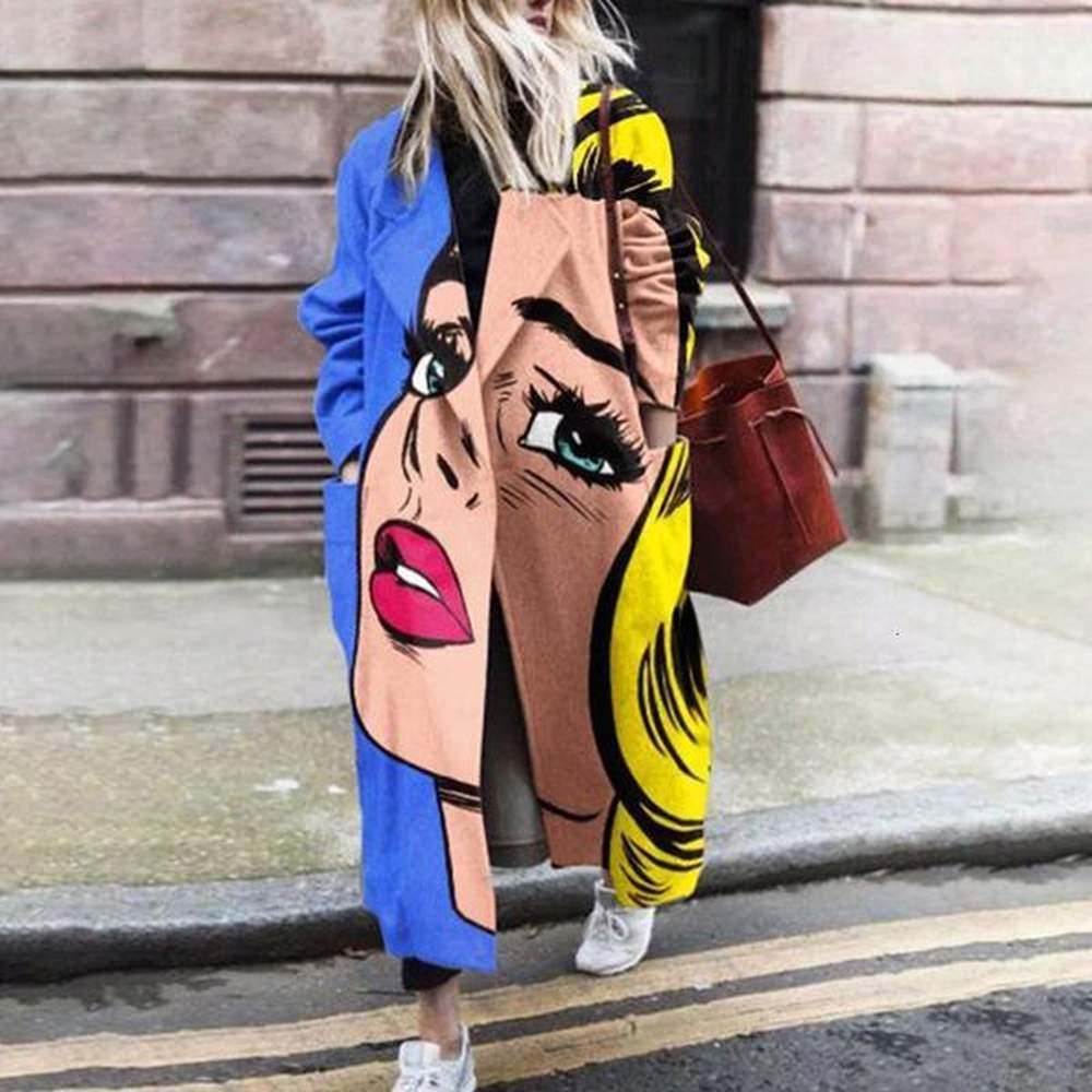 collar retro pattern coat winter warm ultra thin long sleeve