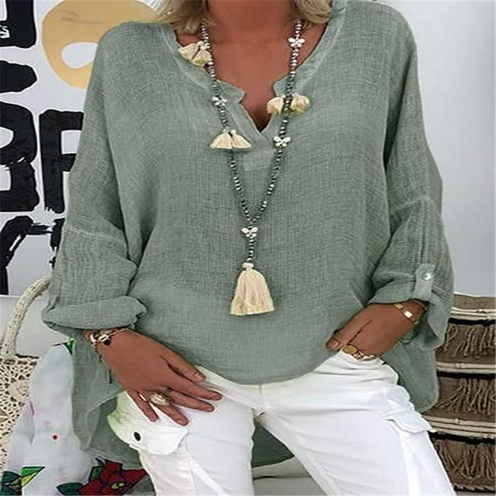 color loose shirt womens casual solid color top spring autumn