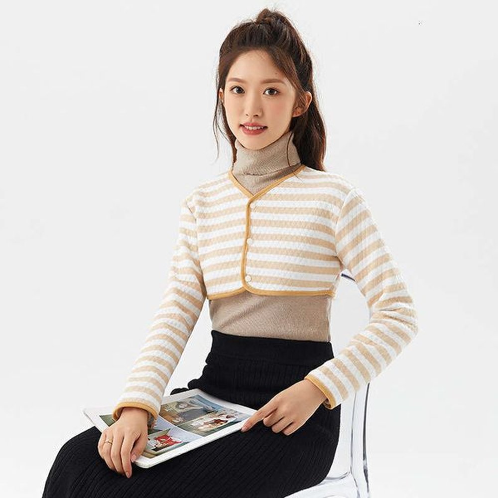 colored cotton neck protection womens postpartum shawl long sleeved middle