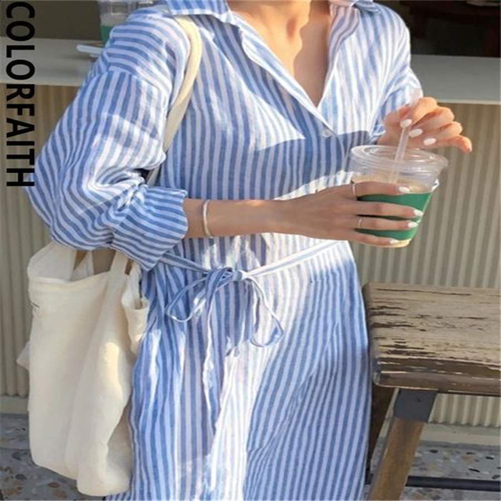 colorfaith dr lace cotton linen shirt dress for spring