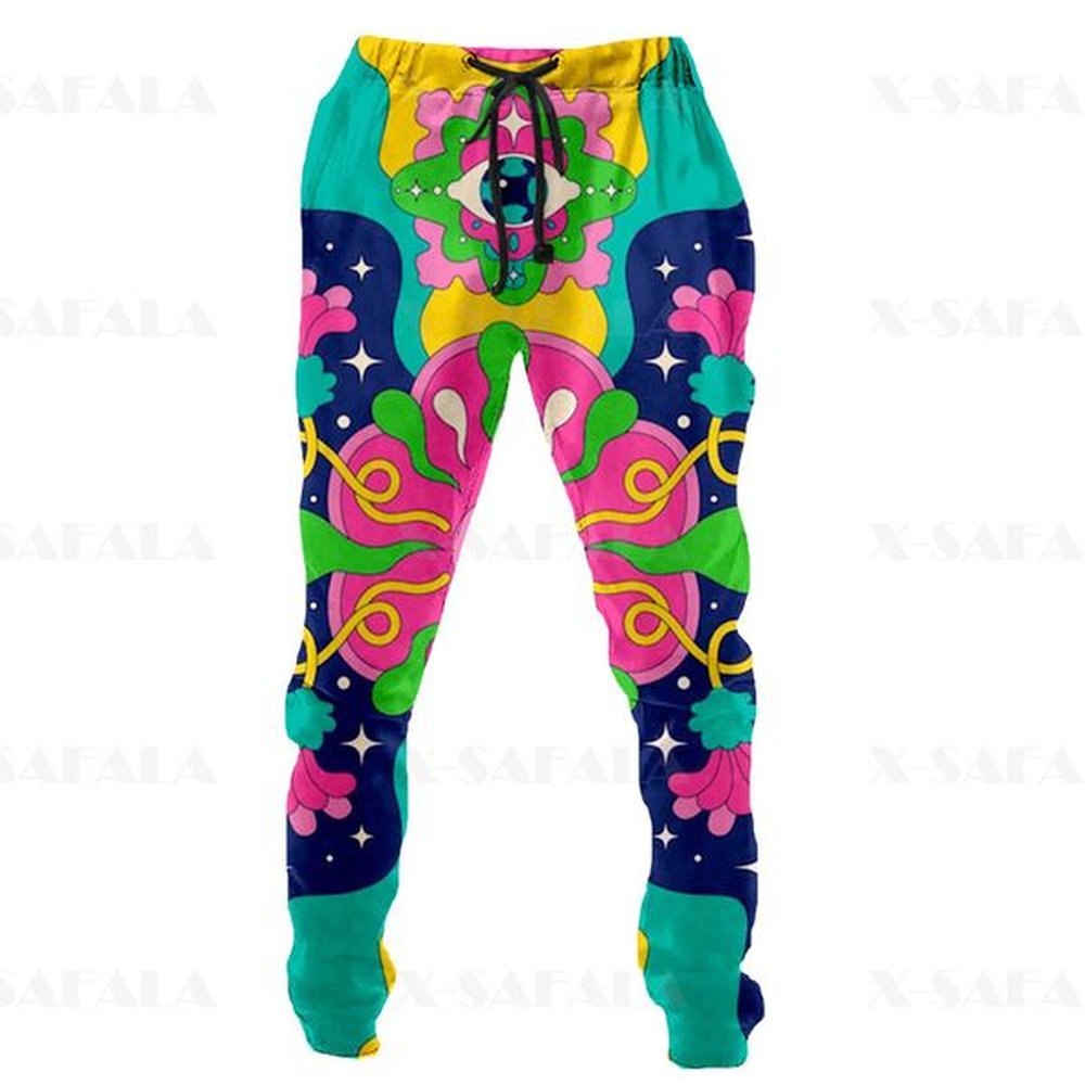 Colorful Trippy Long Baggy Pants Men Gym Sweatpants 3D Print Hippie Casual Joggers Streetwear Autumn Loose Sports Y2k TrousersXJ241214