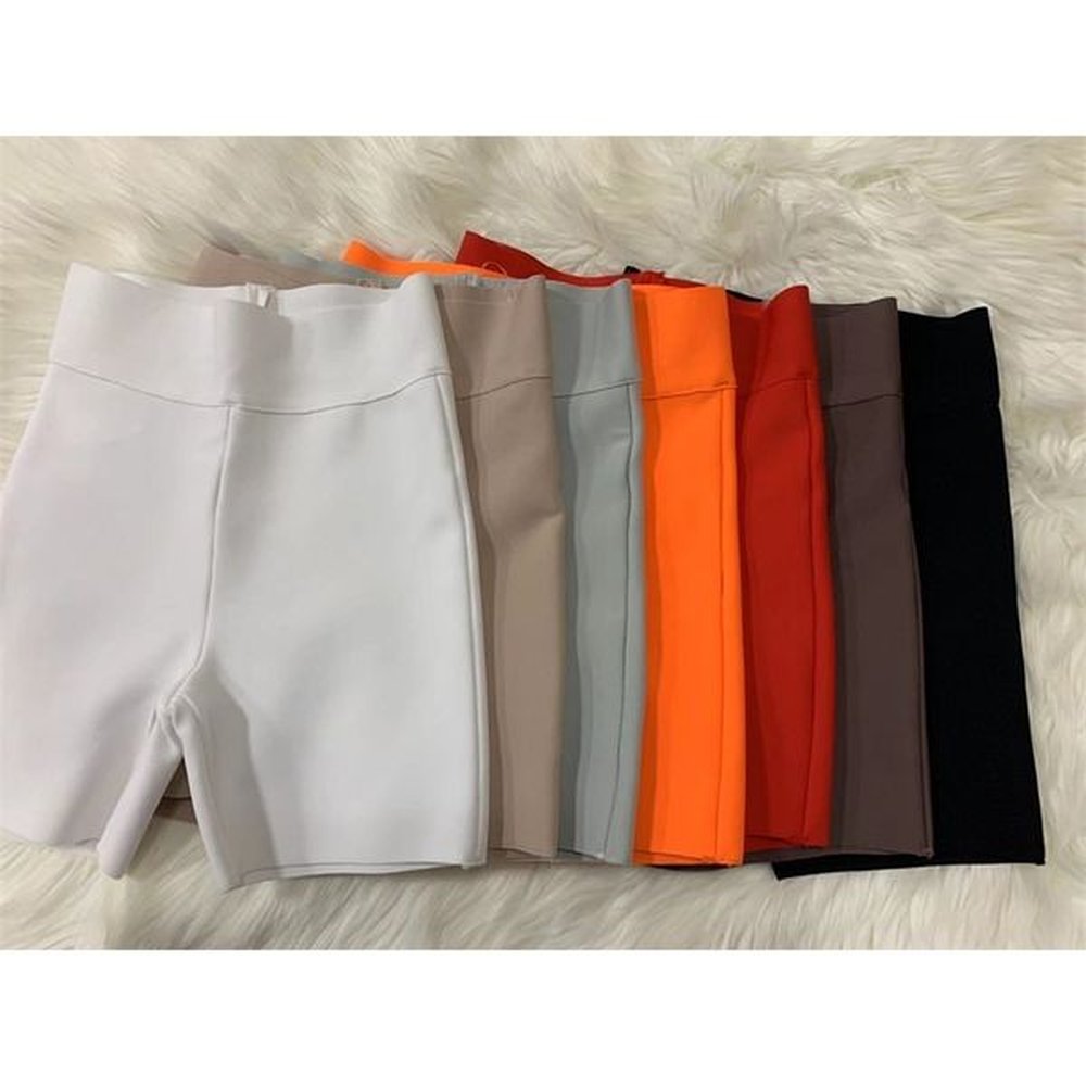 colors bandage shorts white black grey short pants high
