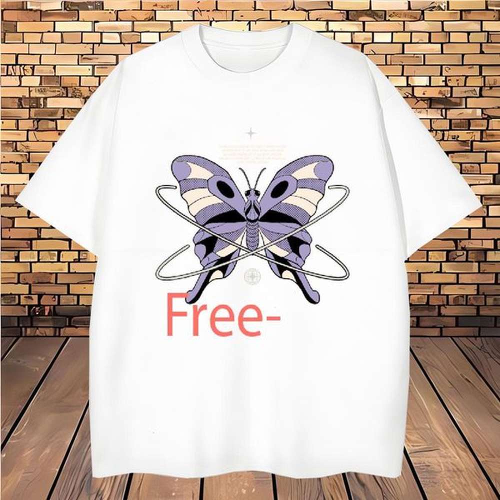 Comfortable butterfly 230g Pure Cotton Men Tops Tees Casual Breathable Soft T shirt 2024 Summer Black Oversized Tops Shirt