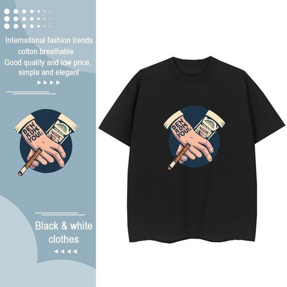 Comfortable Man T Shirts 230g Cotton skull Street Wear Custom Cartoon Crew Neck Men Clothes T-Shirt Designer Tops