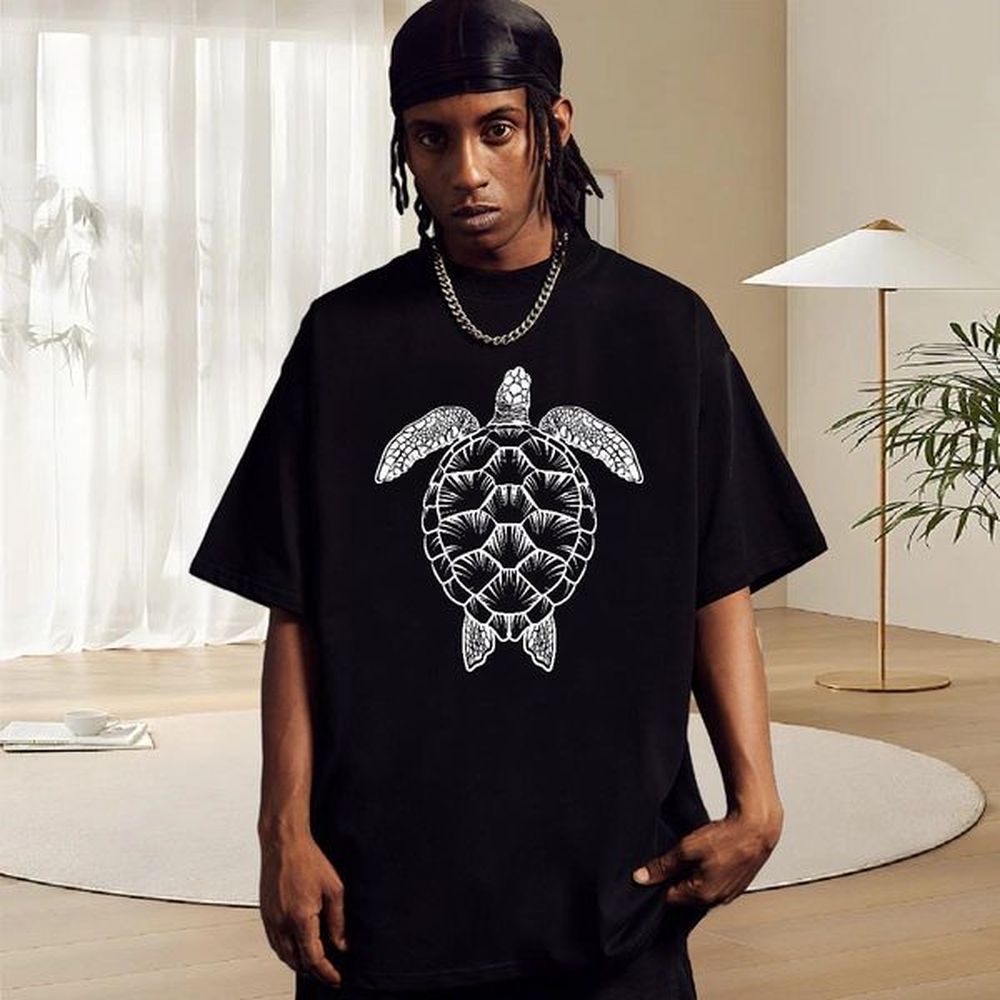 Comfortable Men Tees Casual Daily Wear 100% Cotton 230g DIY Logo Oversized Crew Neck tortoise Man T Shirts New Arrival Polos