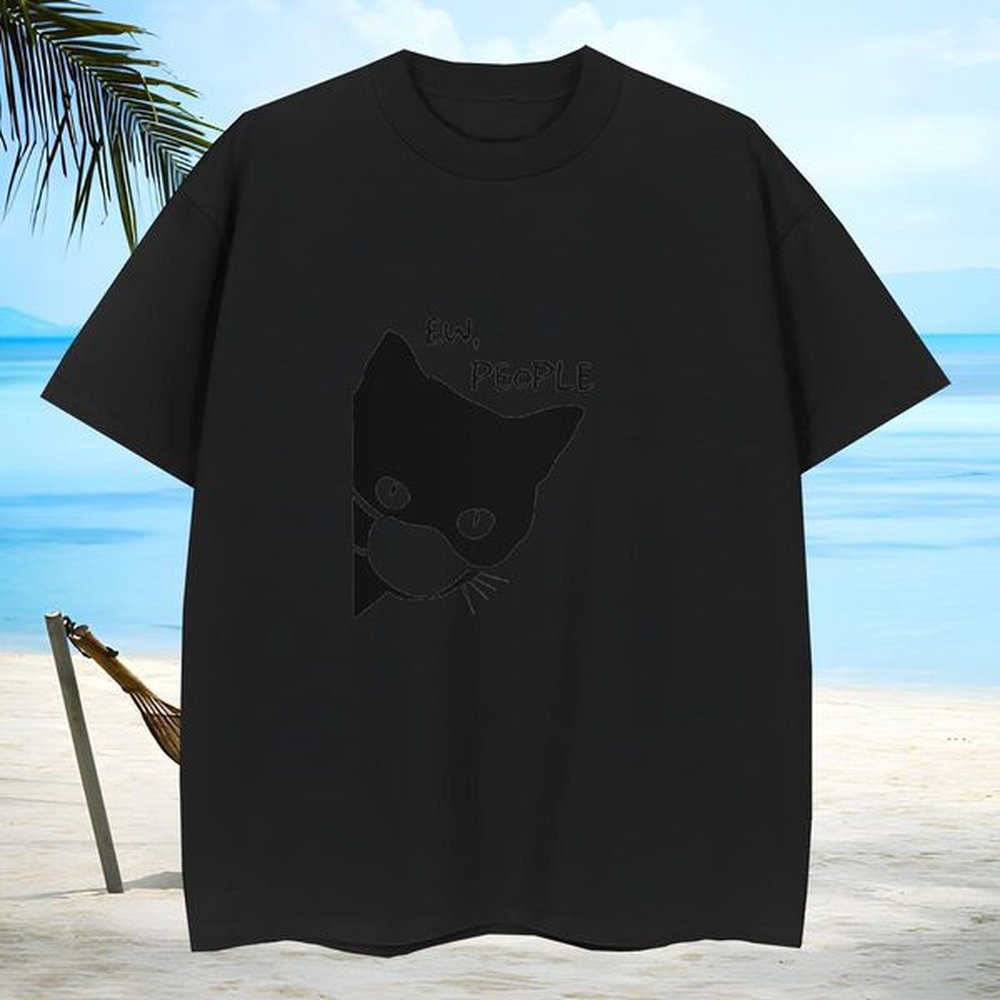 Comfortable Men Tops Tees 230g 100% Cotton cat T-Shirts for Men Hip Hop Street Breathable Crew Neck DIY Logo Oversized Customized Clothings