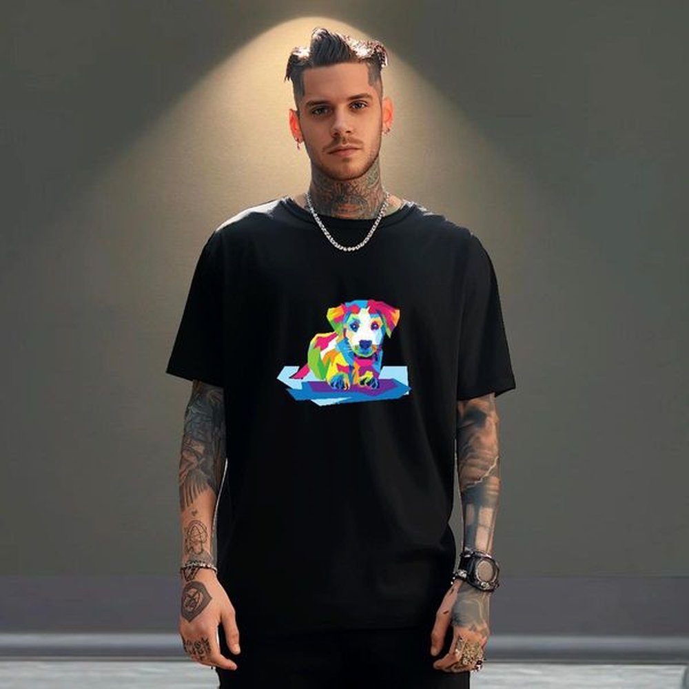 Comfortable Tshirts 230g 100% Cotton Sport dog Custom Print Plus Size Breathable Short Sleeve Customized T shirt Tops Shirt
