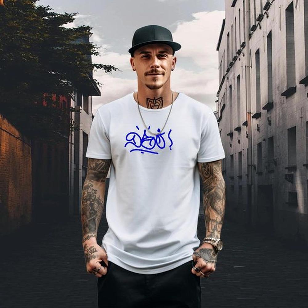 Cool Men Clothes T-Shirt 230g Pure Cotton Hip Hop letter Customized Print Crew Neck Breathable Classic T Shirt For Man Tee Shirt