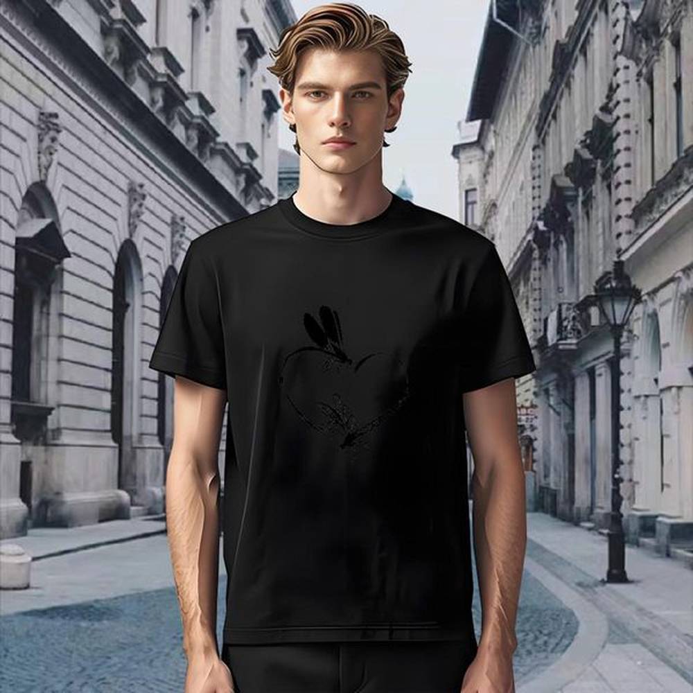 Cool Men Tshirts 230g Pure Cotton Butterfly Man T Shirts Casual Daily Wear Breathable Short Sleeve Skull 2024 New Polos