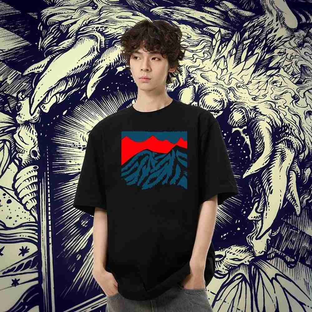 Cool Mens Tshirts Casual Daily Wear 100% Cotton 230g Custom Printing Short Sleeve O-Neck mountains T Shirts Men Fashion Designer Tops Shirt