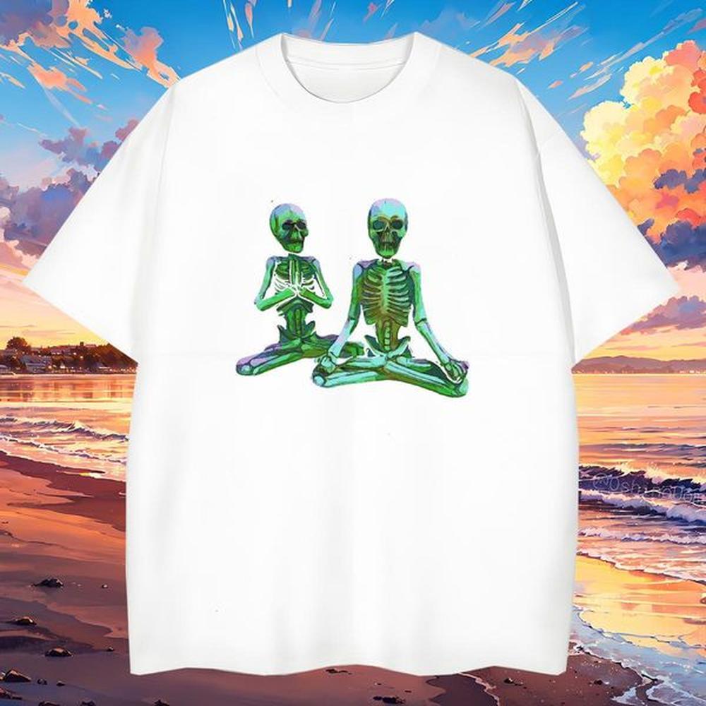 Cool T-Shirts 100% Cotton 230g skull Hip Hop Customized Print O Neck Short Sleeves Men Clothes T-Shirt New Arrival Tops Tees