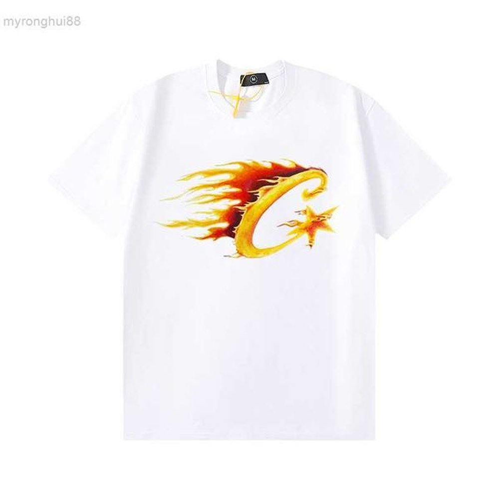 corteiz t shirt Flame-c-starz Fashion Flame Cc Loose Teenage Couple Short Sleeve Underlay ZJCY
