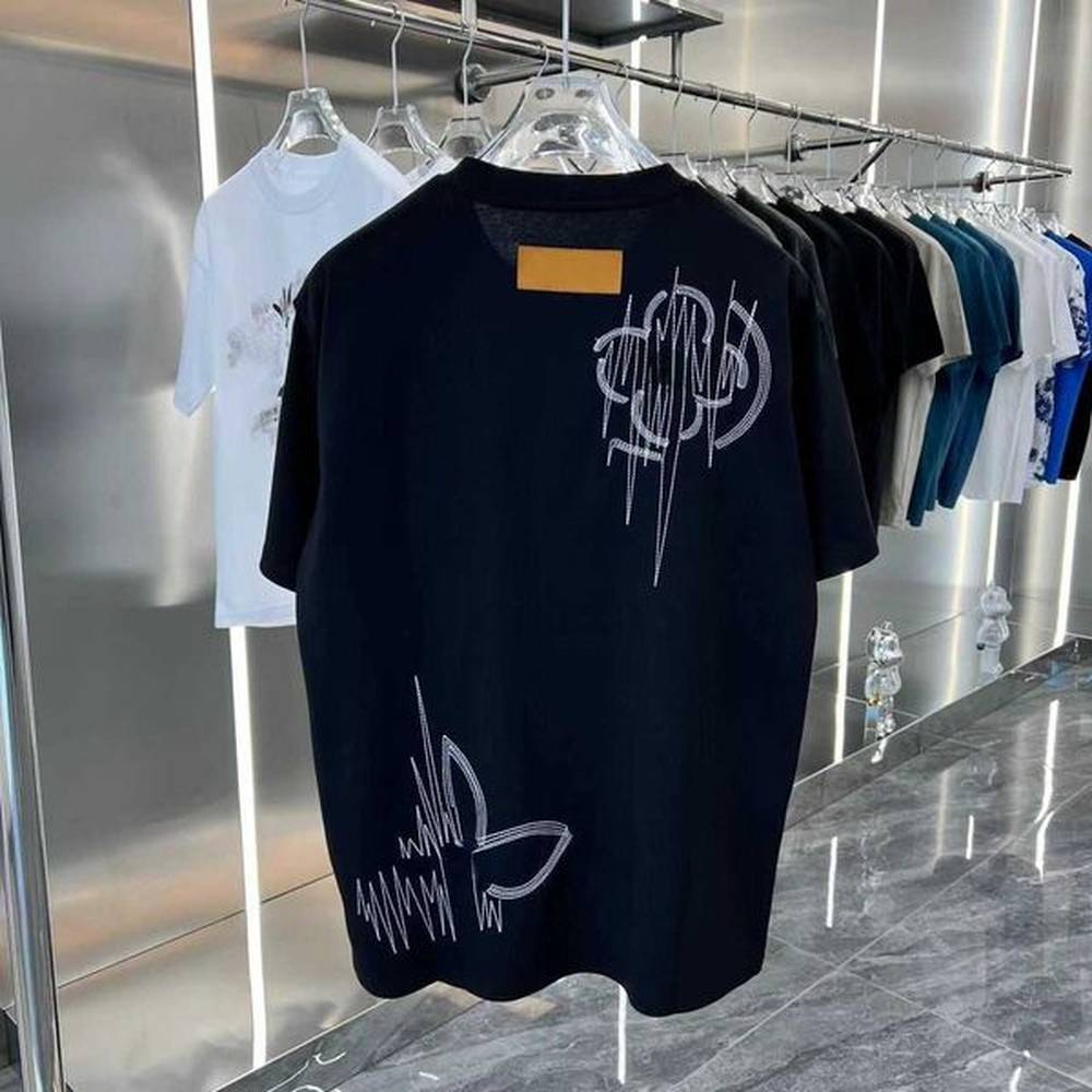 Cotton sweatshirt mens tshirt embroidery short sleeve T-shirt V designer tshirt men women crew neck tshirts oversize pullover tee S-3XL