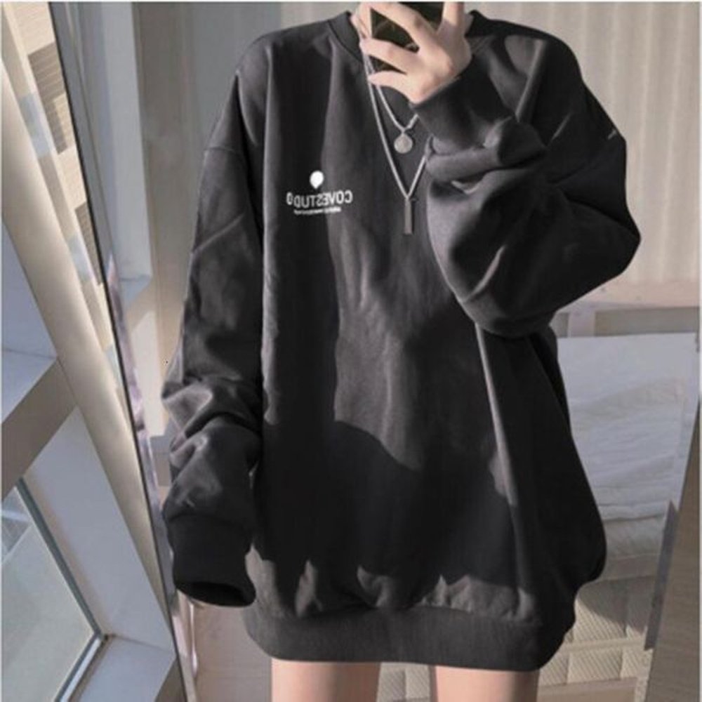 cotton thin minimalist new long sleeved sweatshirt korean dongdaemun
