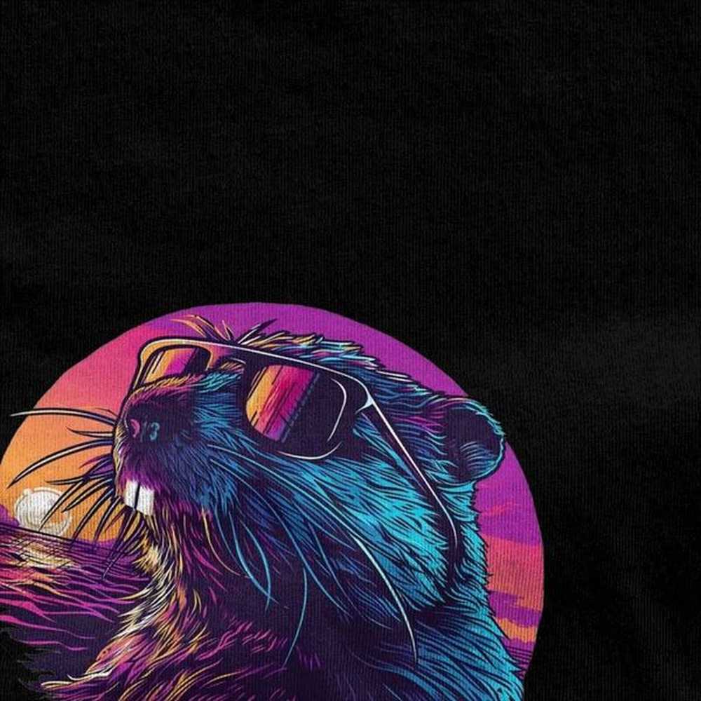Couple T Shirt Synthwave Polish Beaver Meme Bobr Bober Kurwa T-Shirts Novelty Summer Tee Shirt Streetwear Design Cotton Tops X2501131