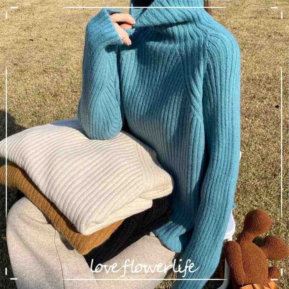 cozok thousand cashmere yarn turtleneck womens winter korean leisure pit