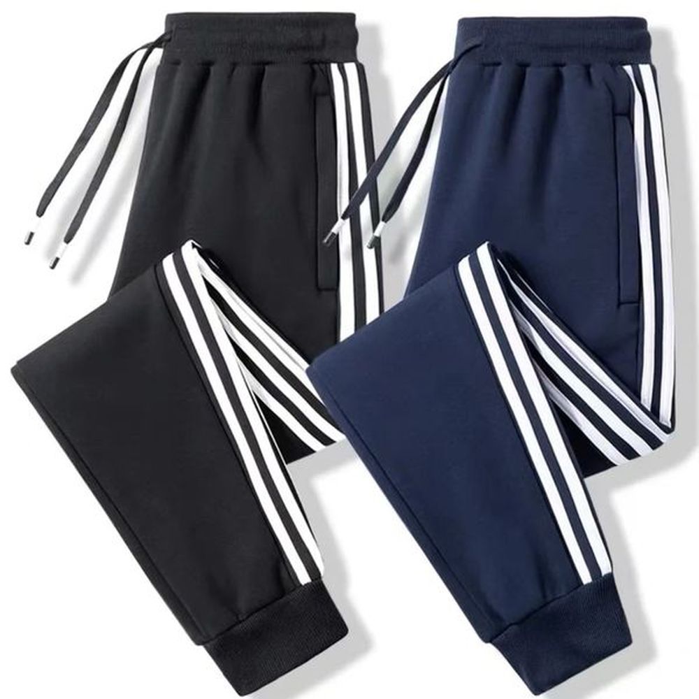 Cross border Knitted Pants Spring New Basic Simple Closure Fitness Basketball Sports Pants Three Striped Wide Leg Pants