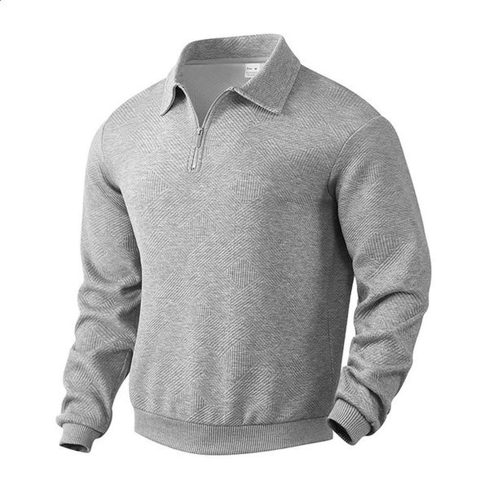24 crossborder autumn longsleeved lapel zipper mens loose casual top polo shirt 241119