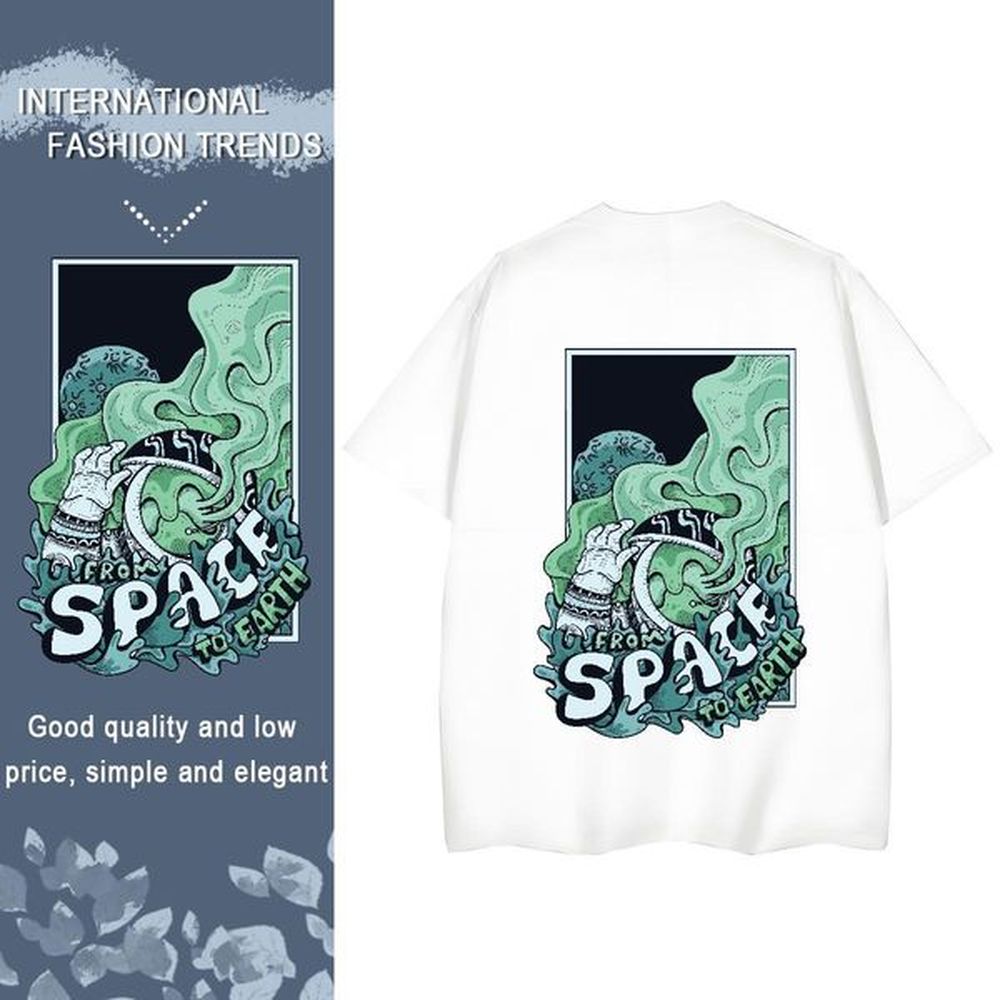 Custom Daily Outfit Couples T Shirts spaceman Crew Neck 230g Pure Cotton Mens T Shirts Classic Custom Print Plus Size Tshirts