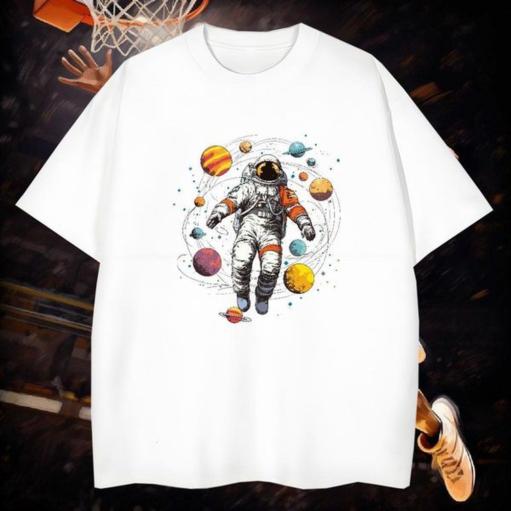 Custom Men T Shirts universe 230g Cotton Tshirt for Man Woman Daily Outfit Breathable Short Sleeve Custom Printing Cool Clothes