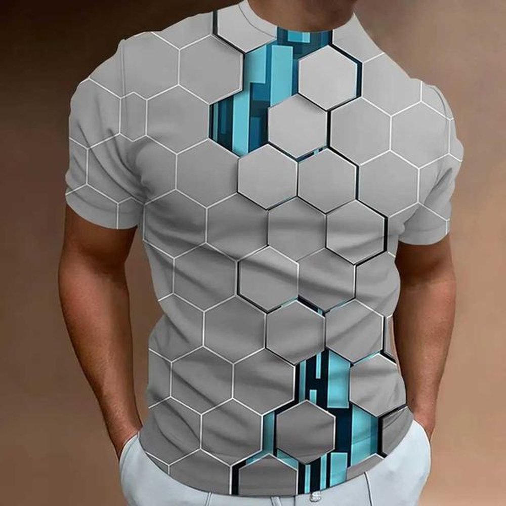 3d Broken Rock Print Mens T-Shirt Summer Casual Short Sleeved Top Fashion Casual Sports Shirt Loose Oversized Tees For Men 2024XJ241025