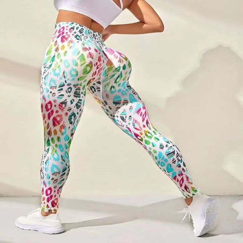 d print tie dye sports pants women seamless leggings high