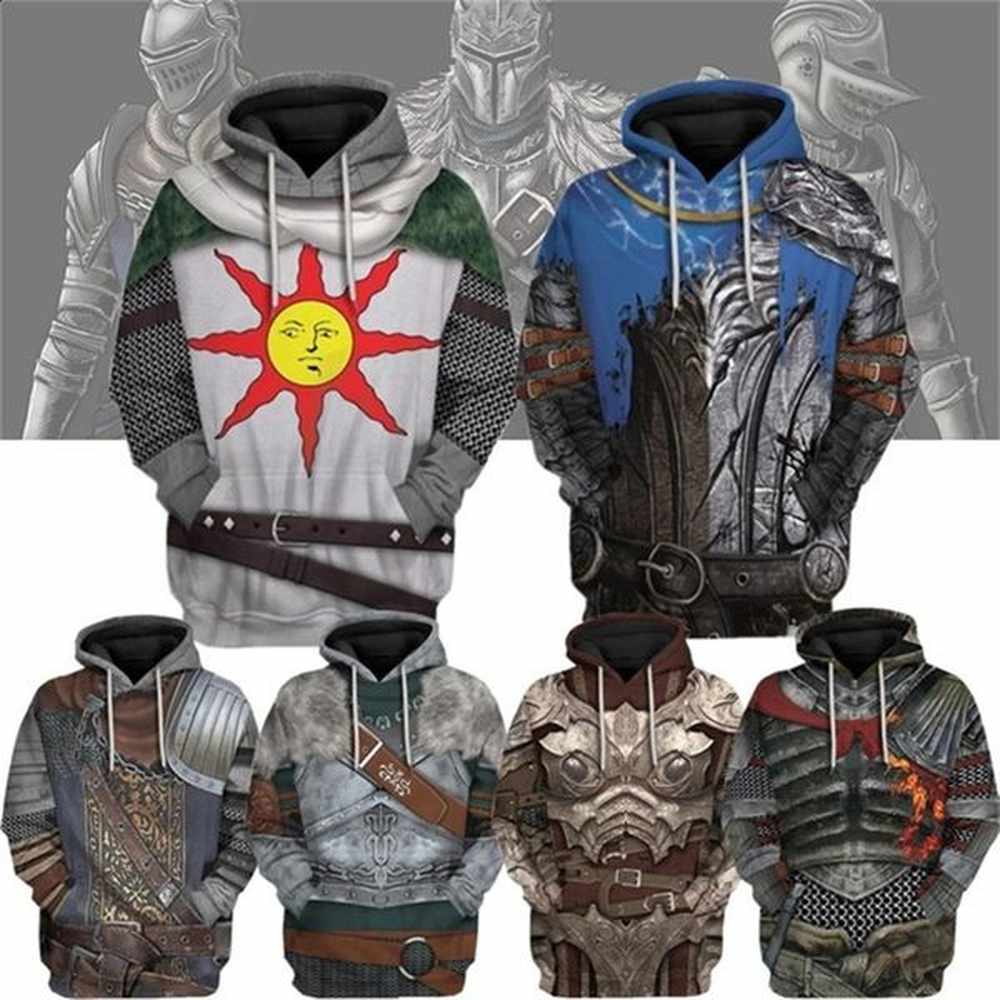 3D Printed Dark Souls Oversized Hoodie Sweatshirt For Men And Women, Casual Fashion Hooded Cool Sports Top In Black