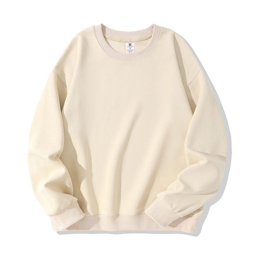 DA02123 Men's all-match textured round neck sweatshirt for couples, casual and versatile long sleeves