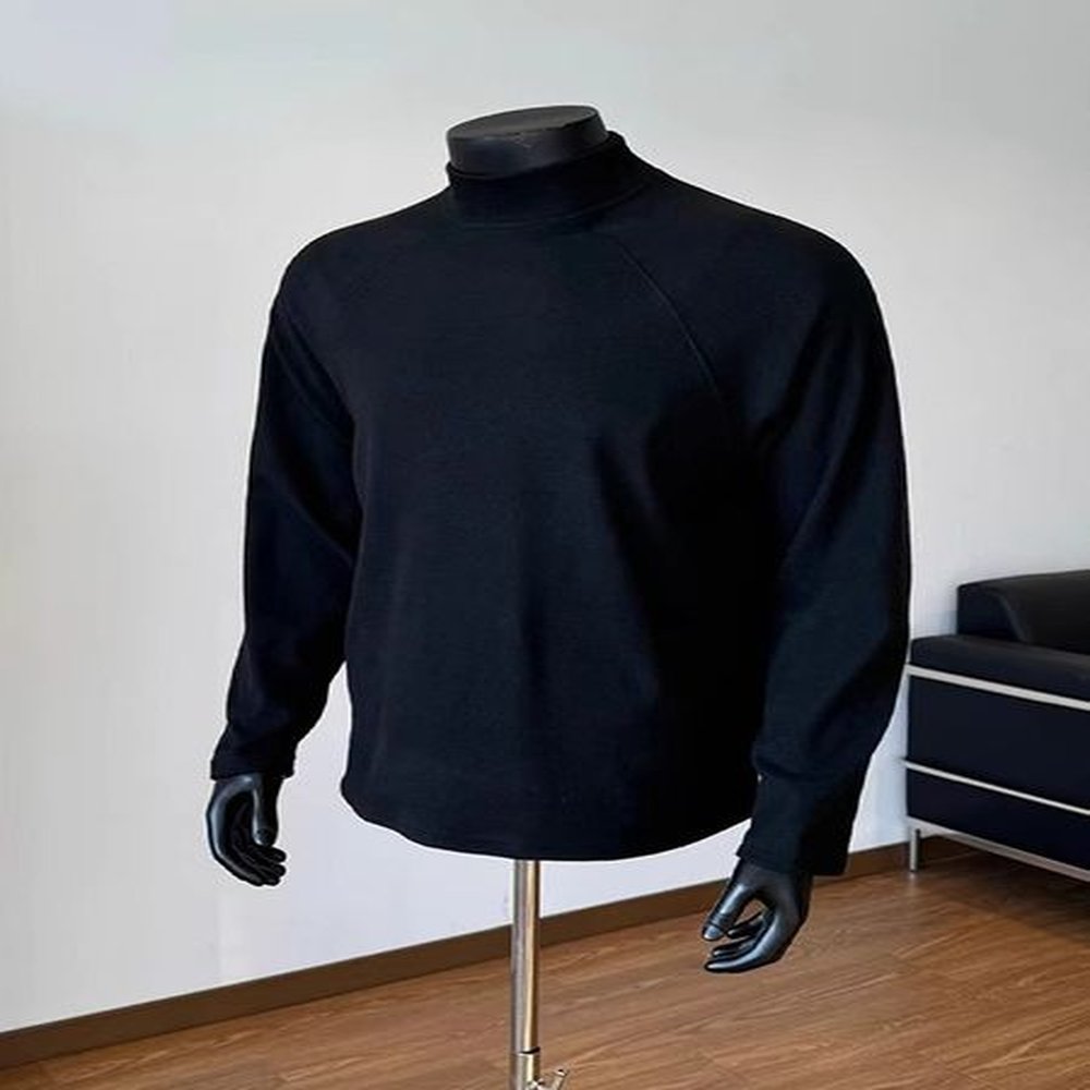 DA02112 White half turtleneck bottoming shirt men's autumn and winter stretch sweatshirt