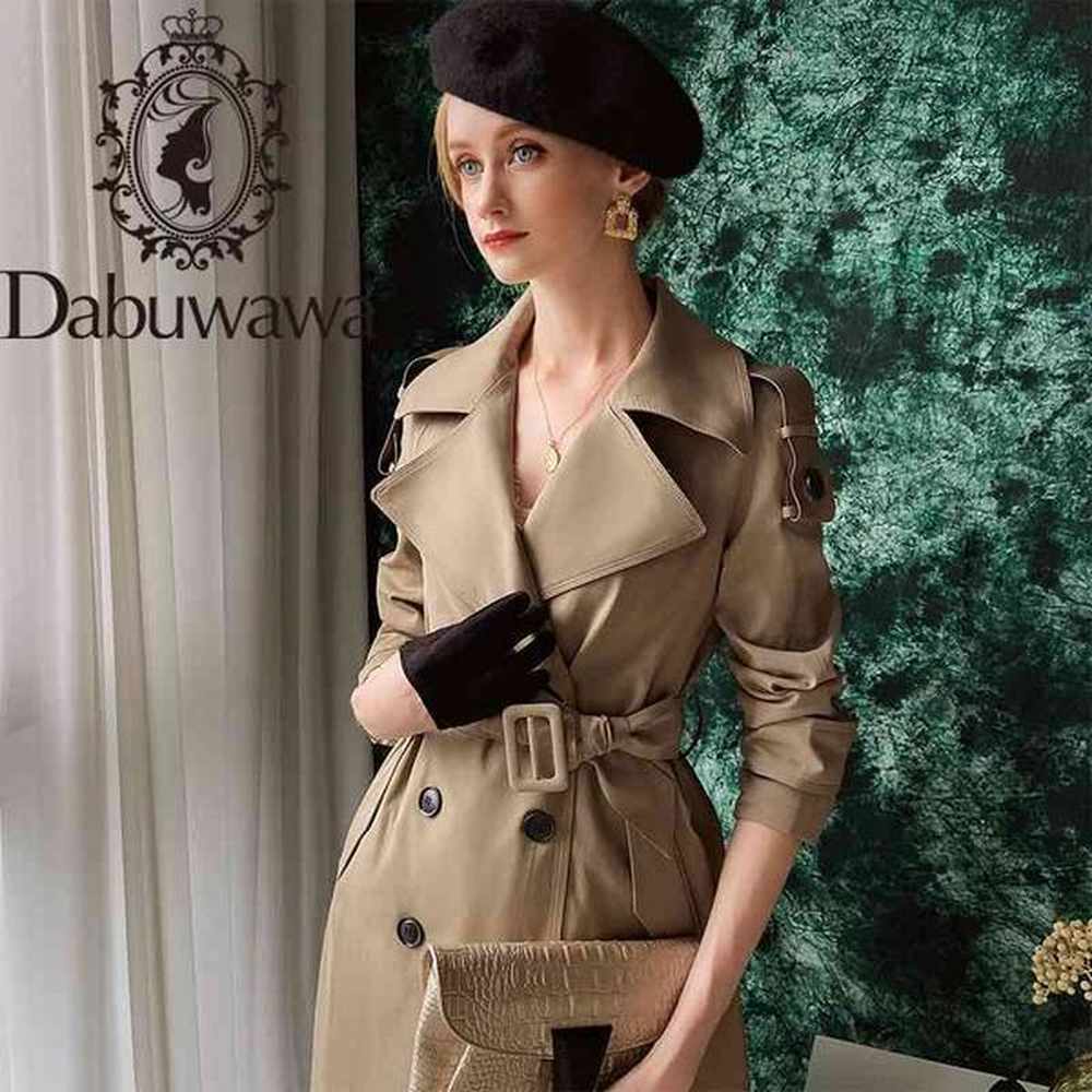 dabuwawa straight doublebreasted trench outwear autumn winter high street long