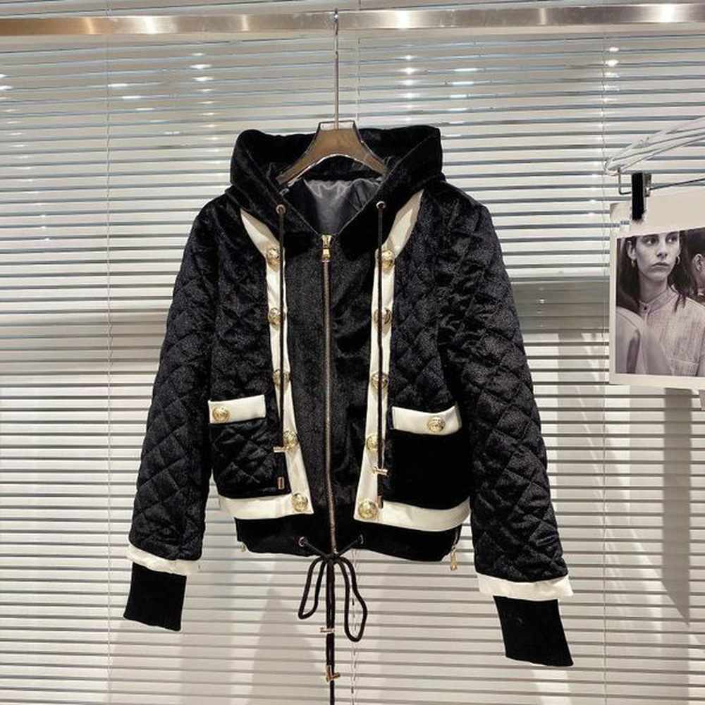 deat autumn winter women new fashion long sleeve hooded gold