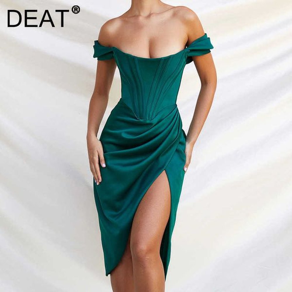 deat women straplee asymmetrical pleated dress arrivals lady sexy backless