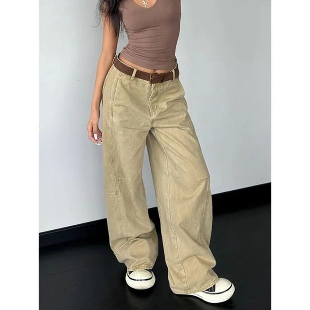 deeptown yk vintage womans jeans harajuku scimitar wide leg japanese