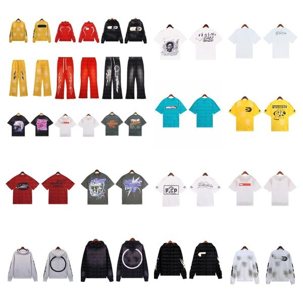 deisgner hoodies fashion hoodies pullover hooded cotton packets graphic printed long sleeve thick loose fitting sweatshirt Hiphop pants size