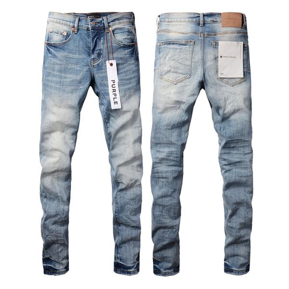 Denim jeans Trousers Knee Skinny Straight Size 28-40 Motorcycle Trendy Long Straight High-end Quality Mens Purple Jeans Designer Jean Men wo