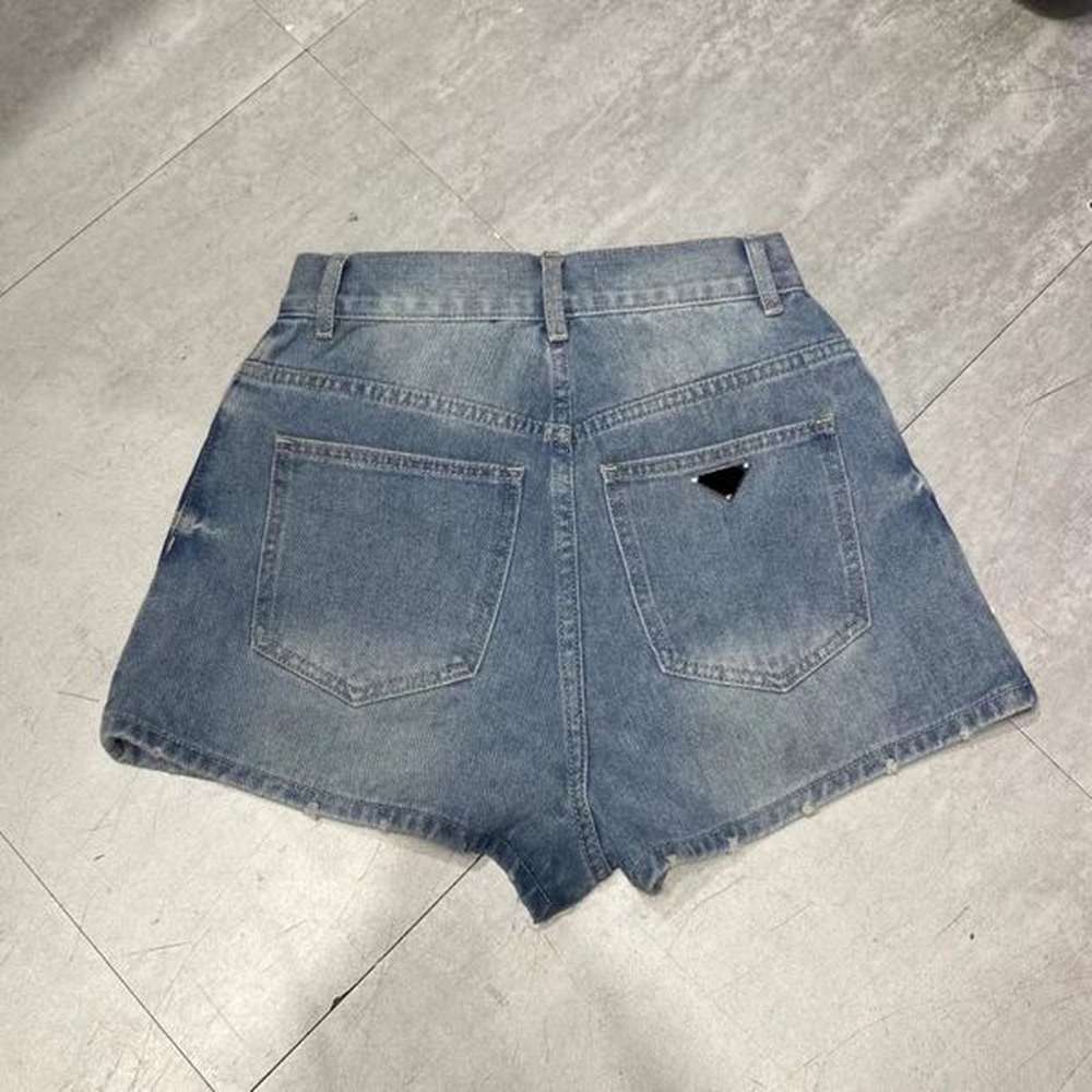 denim triangle shorts women designer fashion letter pants summer causal