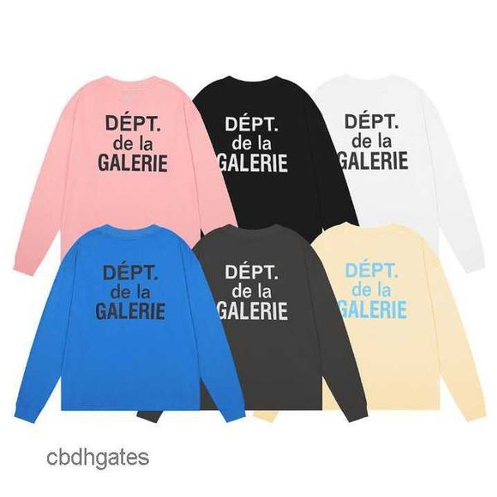 Deptt Mens Fashion Gallerry Long Pocket Letter Printing Basic t shirt Men's Women's Lovers Loose High Street Long Sleeve T-shirt T