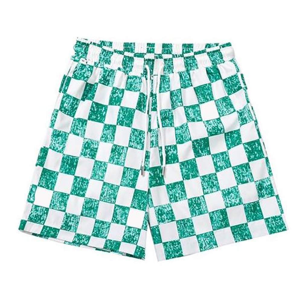 Design Checkered Mens Shorts Loose Casual Breathable Fashion Plaid Pattern Pants Boys Street Hip Hop Style