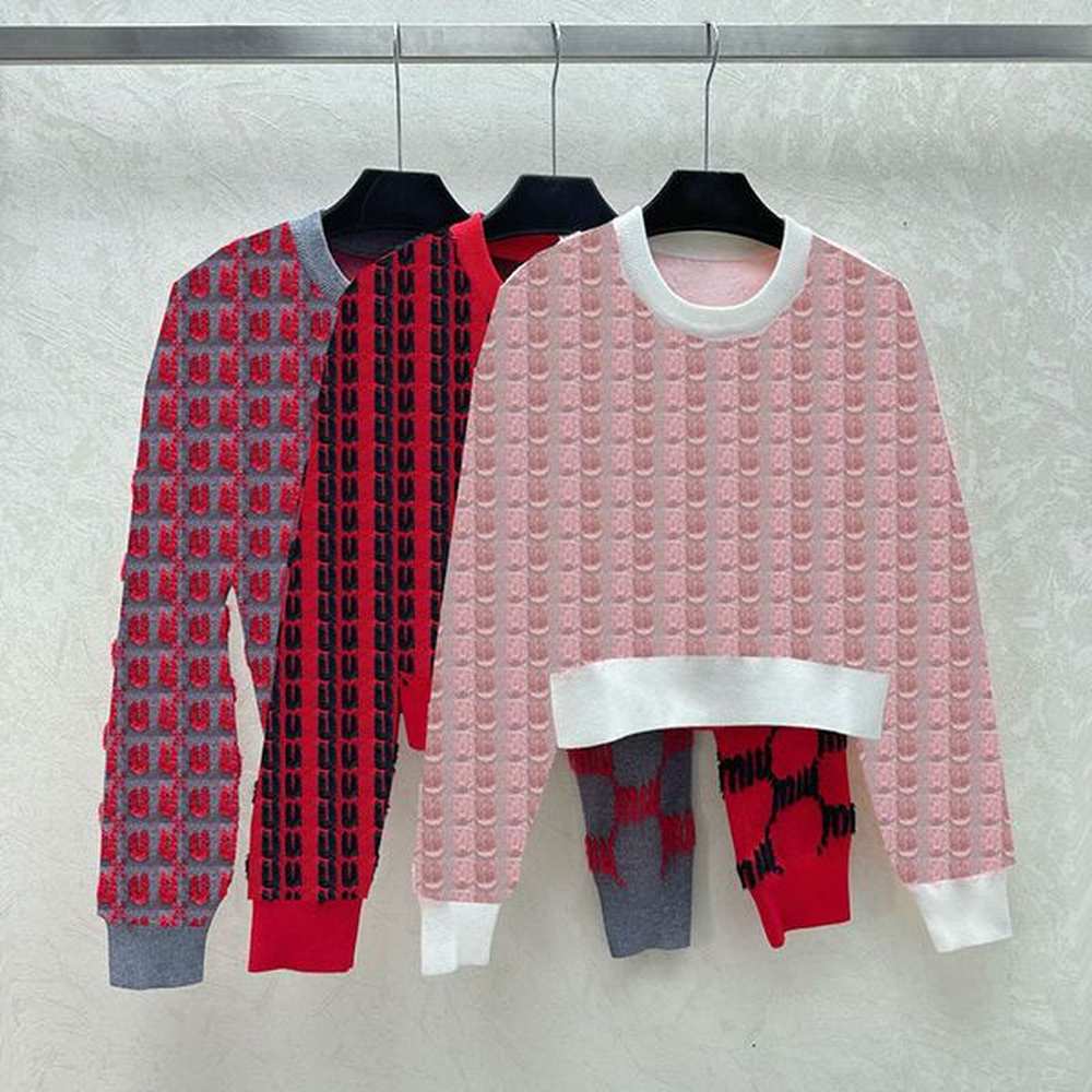 design jacquard sweater top spring autumn warm knitted tees for