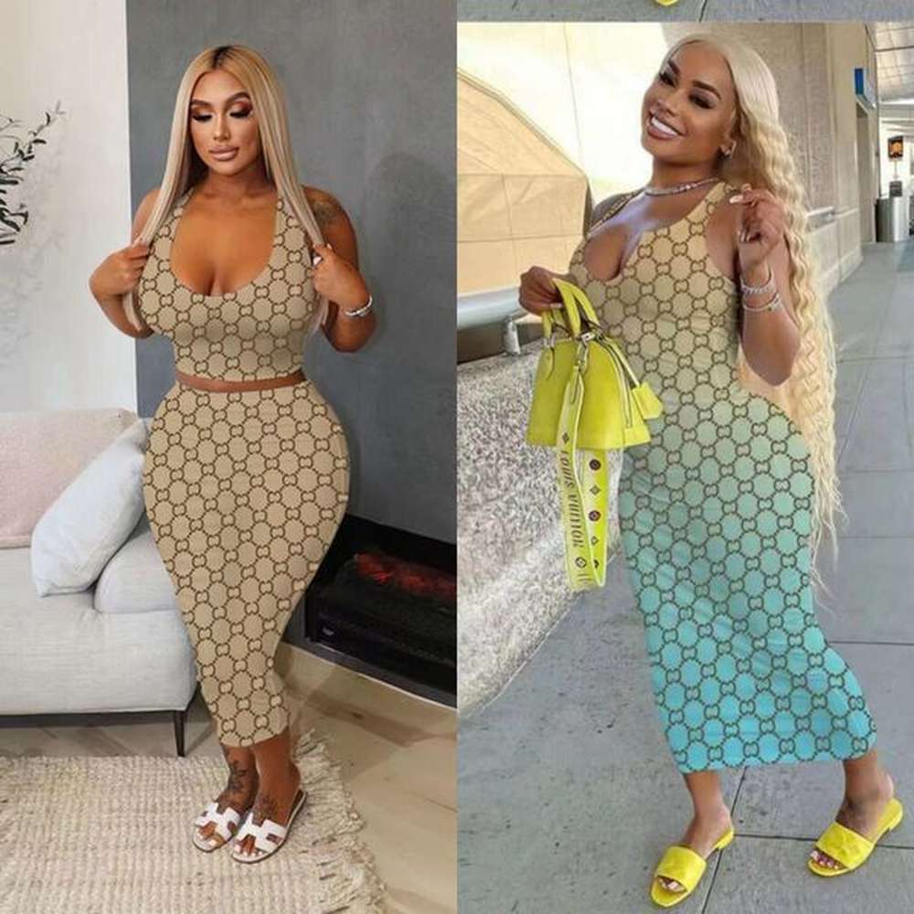 designer casual bodycon dresses for women tank top buttock skirt