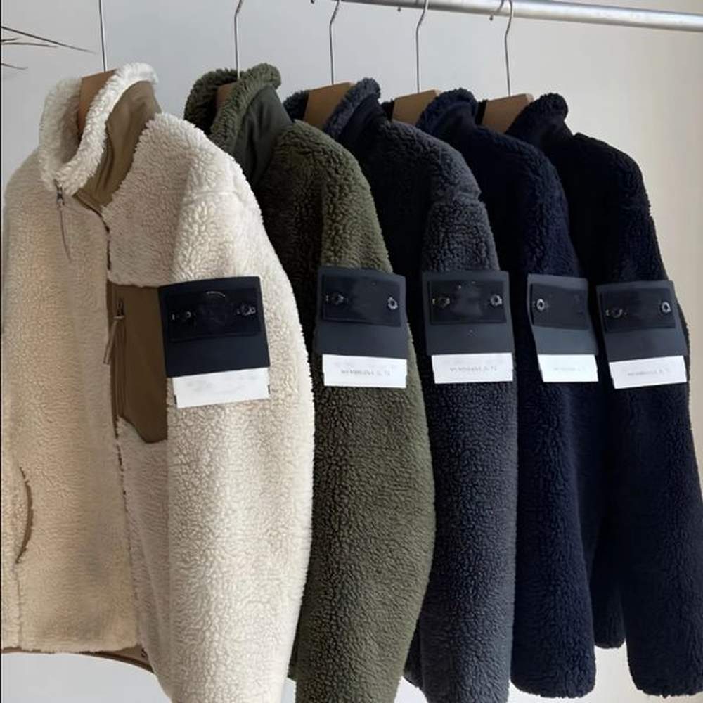 Designer clothing vintage loose lamb wool jacket mens and womens chest pocket cargo warm cotton-padded jacket trend