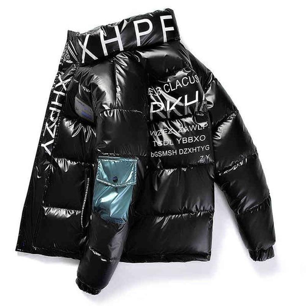 Designer down jacket Winter Bright Men Trend Warm Jacket Casual Zipper Parka Thick Down Cotton Windproof Coat Waterproof Male Stand Collar C