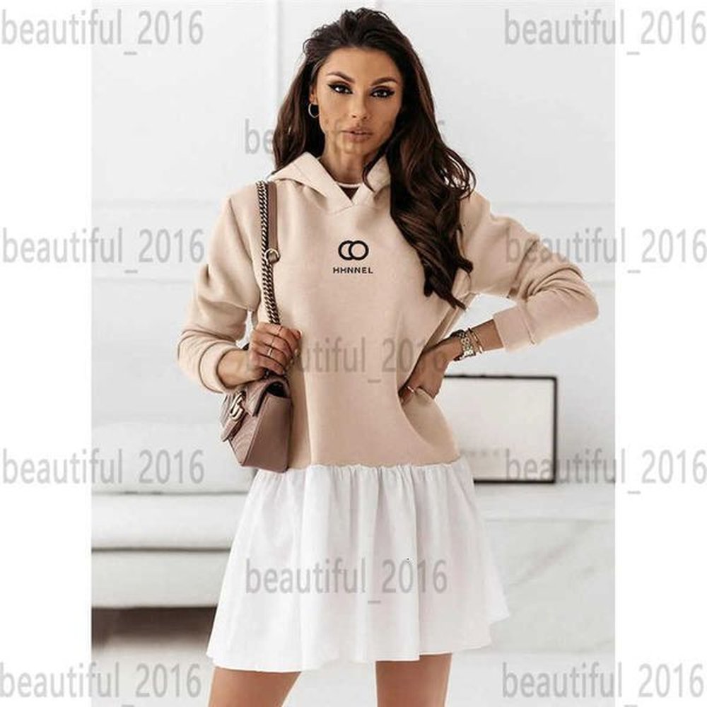 designer dress casual new fashion printing patchwork dress longsleeved casual