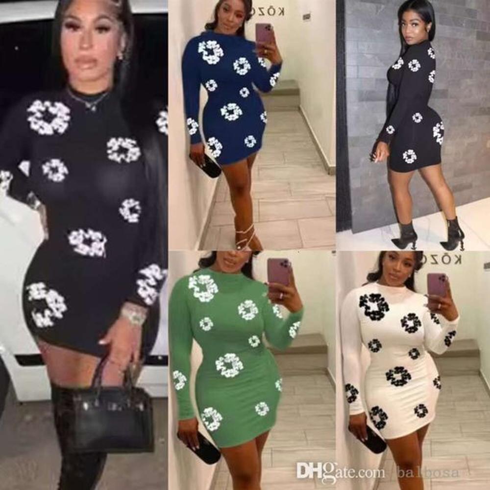 designer dress long sleeved buttocks wrapped sexy slim fit