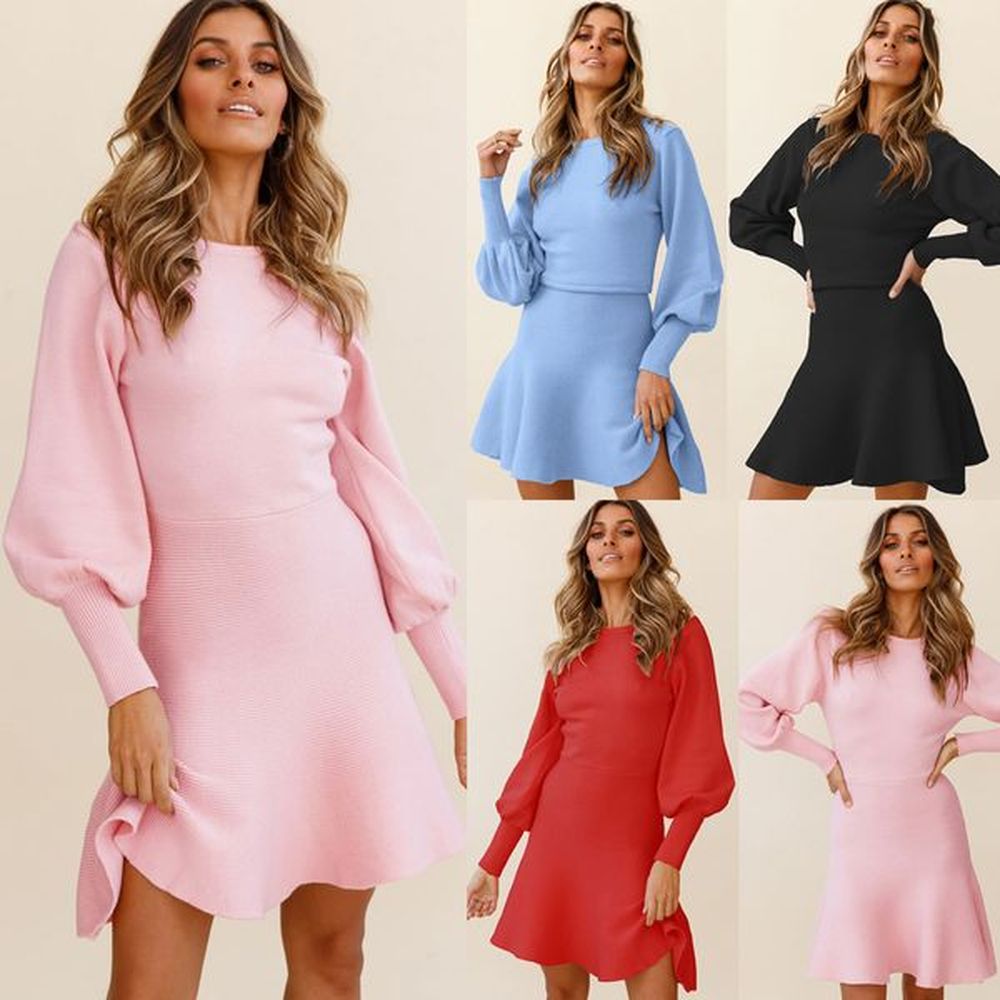 designer dress women knitted dress plus size womens autumn and